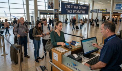 מטוס נוסעים בטרמינל הממחיש את נושא הכתבה: תביעה ייצוגית נגד ישראייר בגין אי-השבת הפרשי אגרת נוסע יוצא במעבר לטרמינל 1